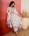 Mauve Phoolkari Booti Suit Set