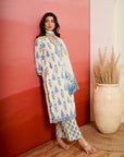 Blue Phoolkari Booti Suit Set