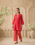 Laal Gul Strips Co-ord Set