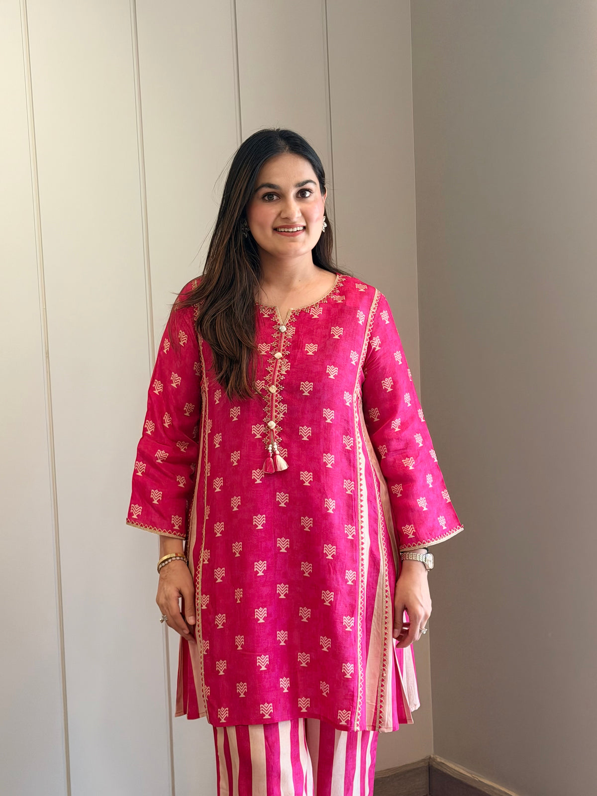 Gulaabi Noor Boota Co-ord Set