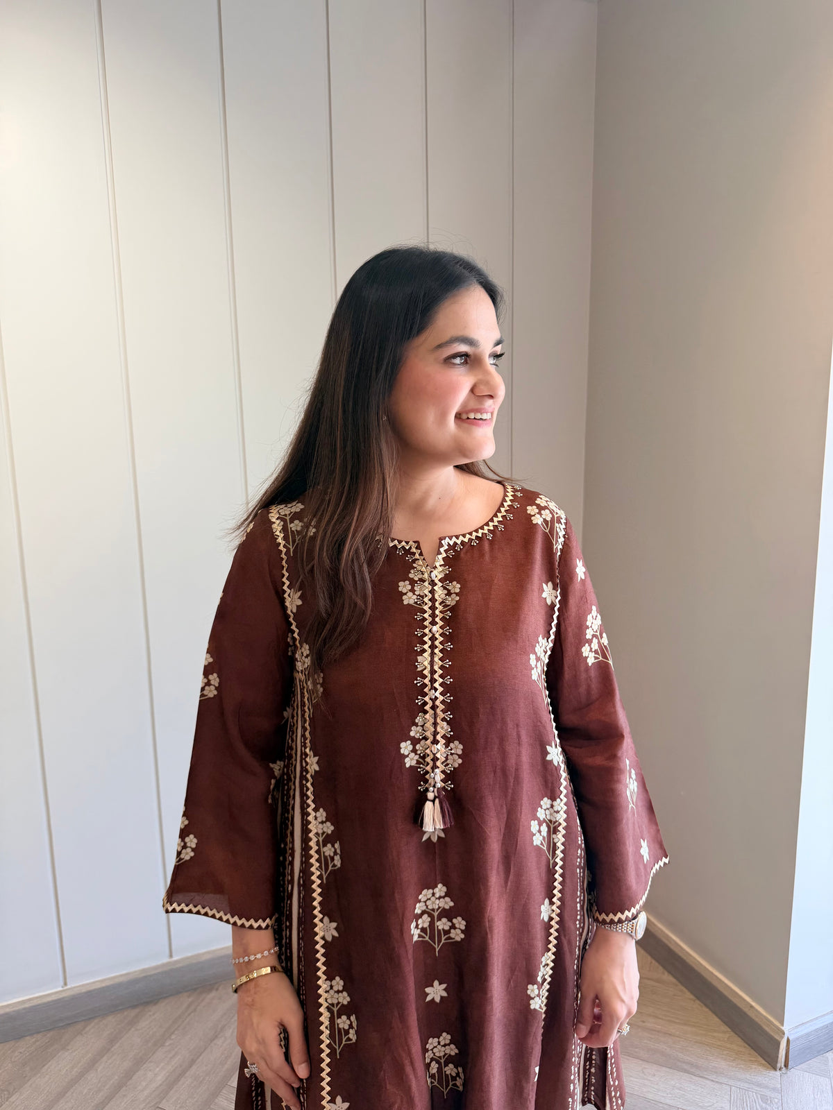 Mocha Mehfil Boota Co-ord Set