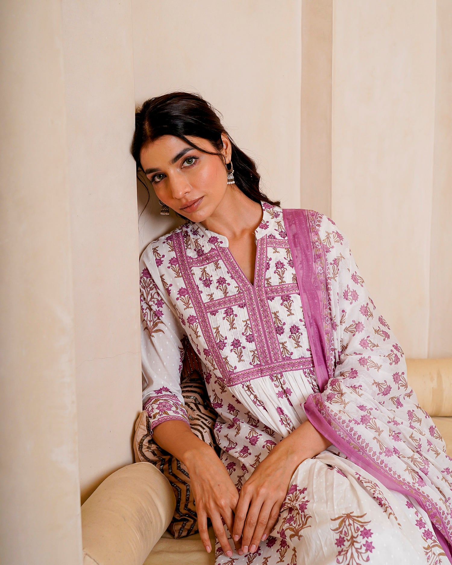 Rose pink bloom suit set
