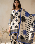 Blue Polka Farshi suit set