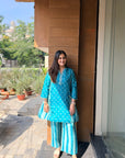 Aqua Noor Strips Co-ord Set