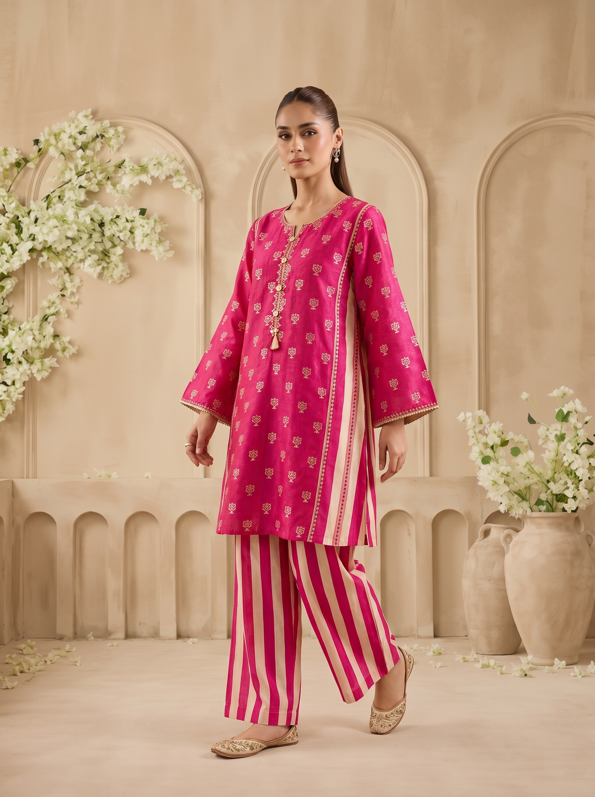 Gulaabi Noor Boota Co-ord Set