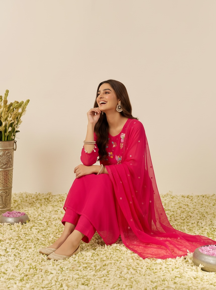 Fuchsia Bloom Suit Set