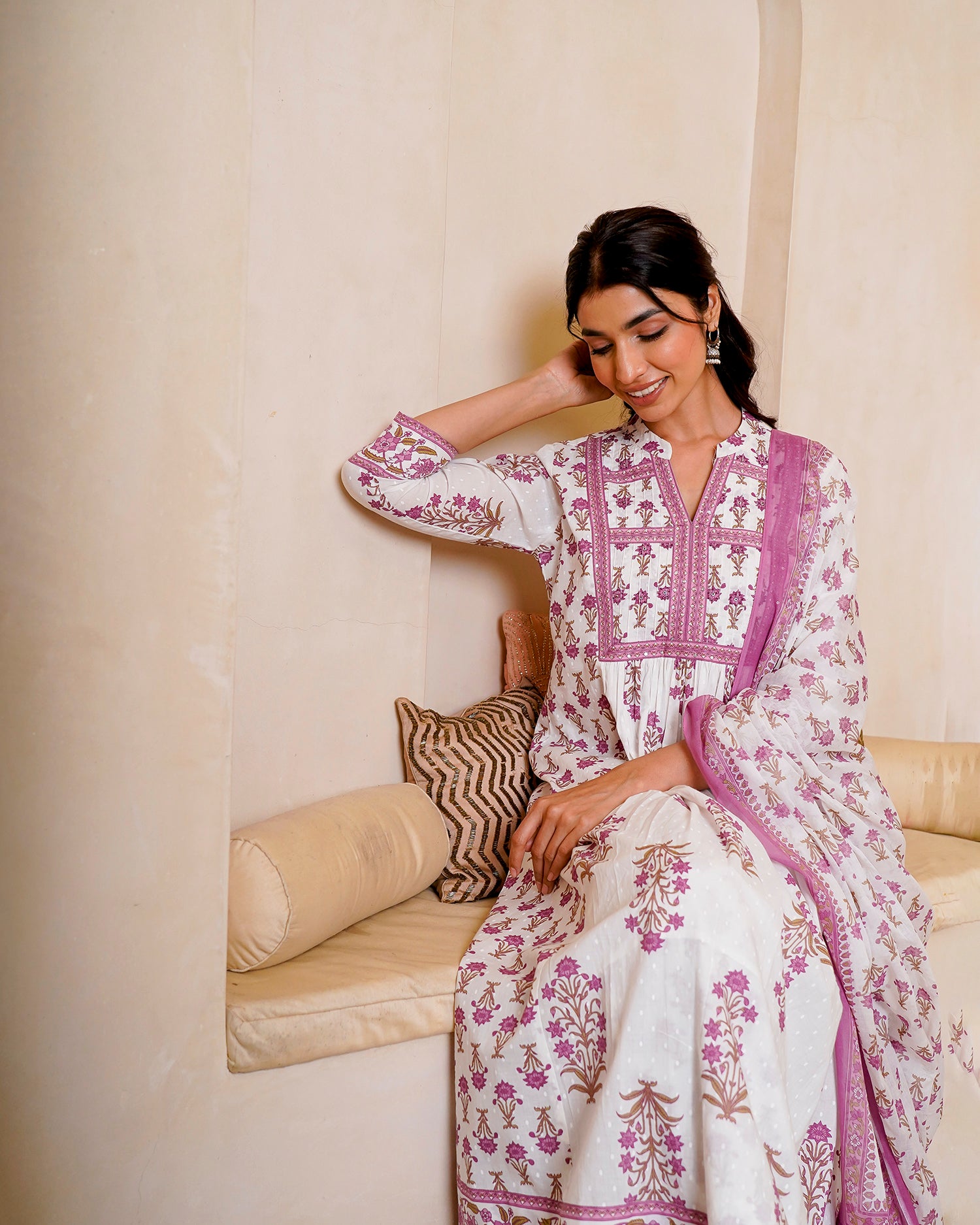 Rose pink bloom suit set