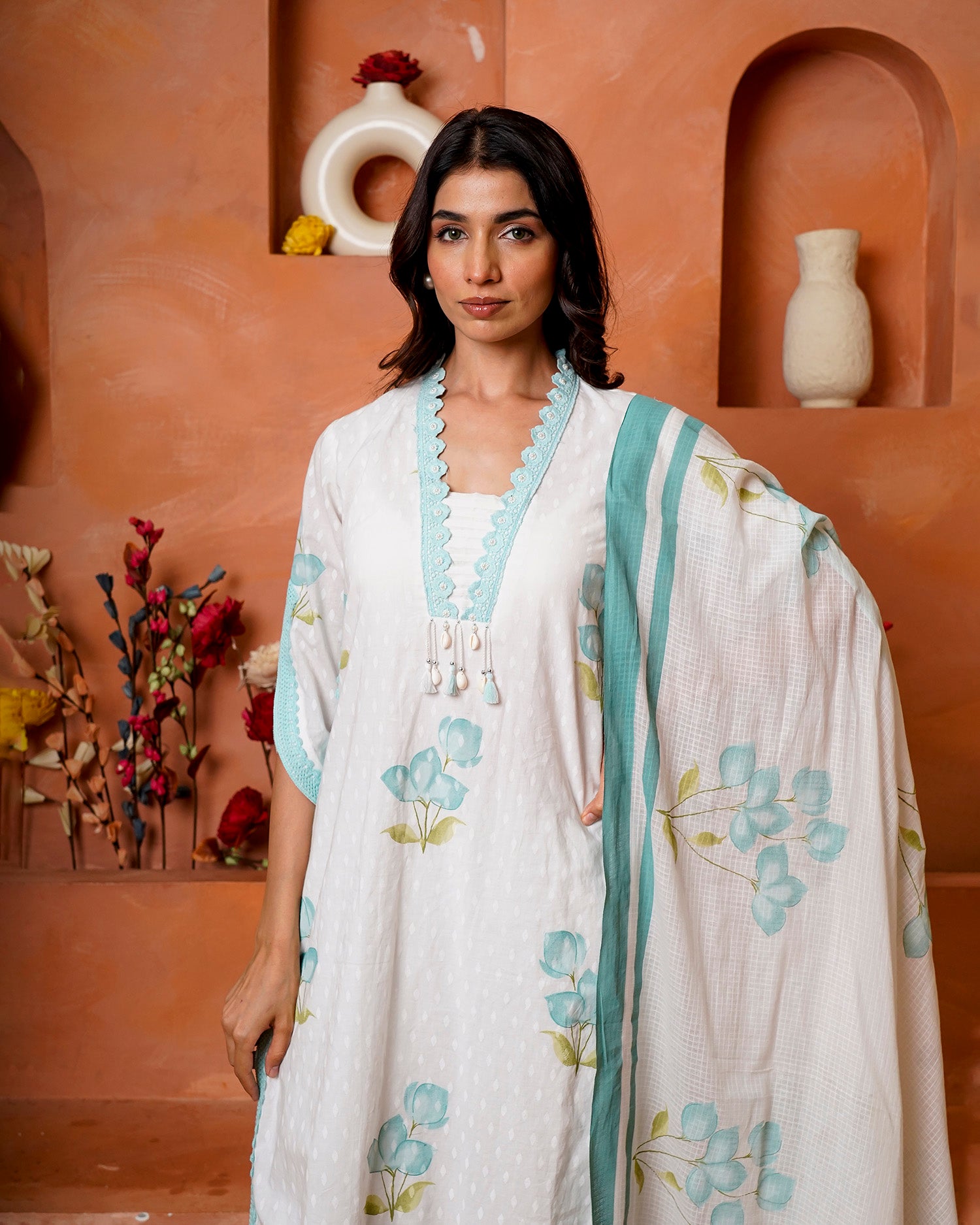 Sky Blush Petals Suit Set 