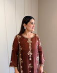 Mocha Mehfil Boota Co-ord Set