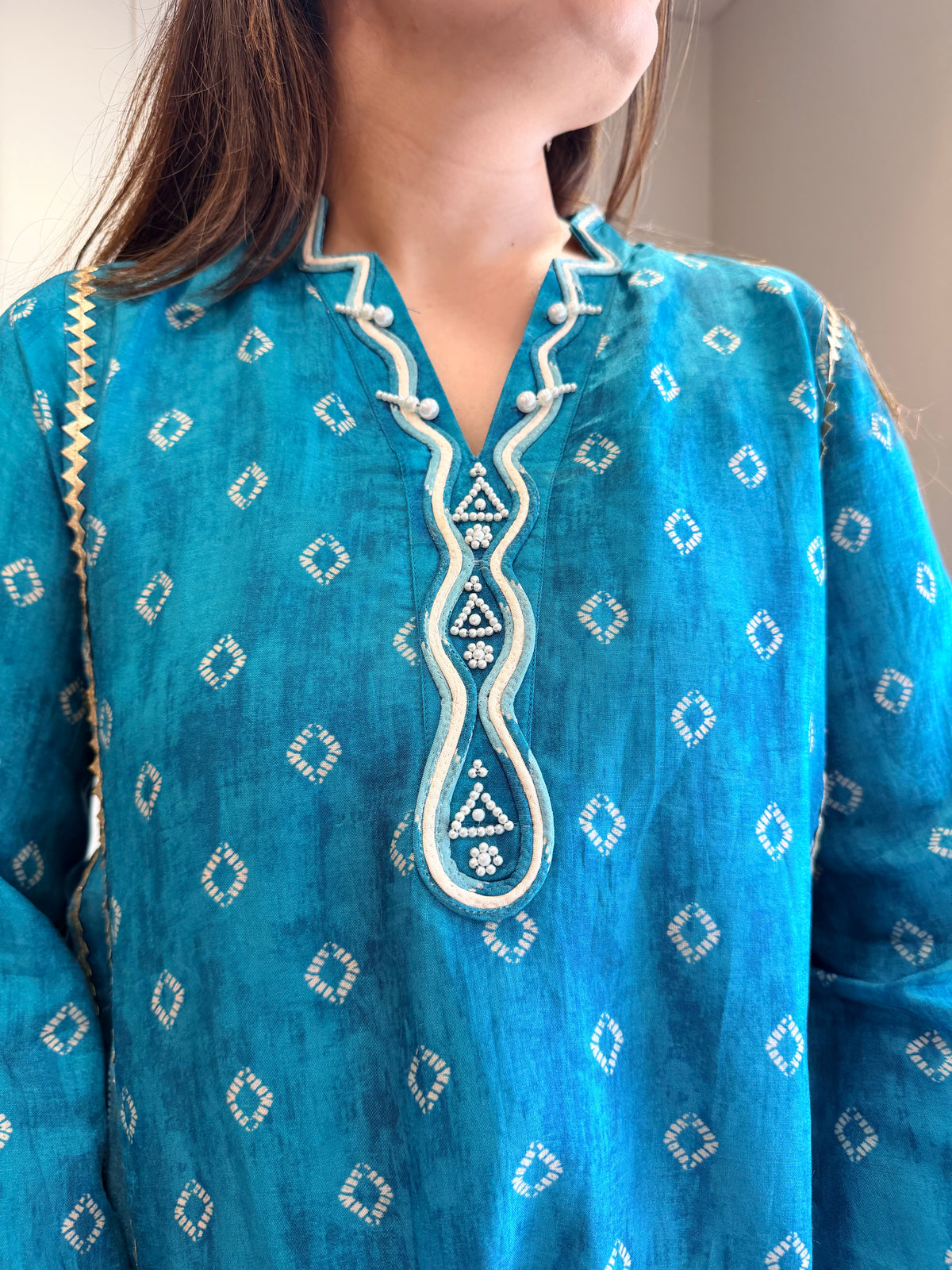 Aqua Noor Strips Co-ord Set