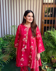 Red Noor Strips Co-ord Set
