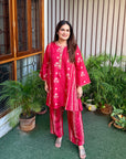 Red Noor Strips Co-ord Set