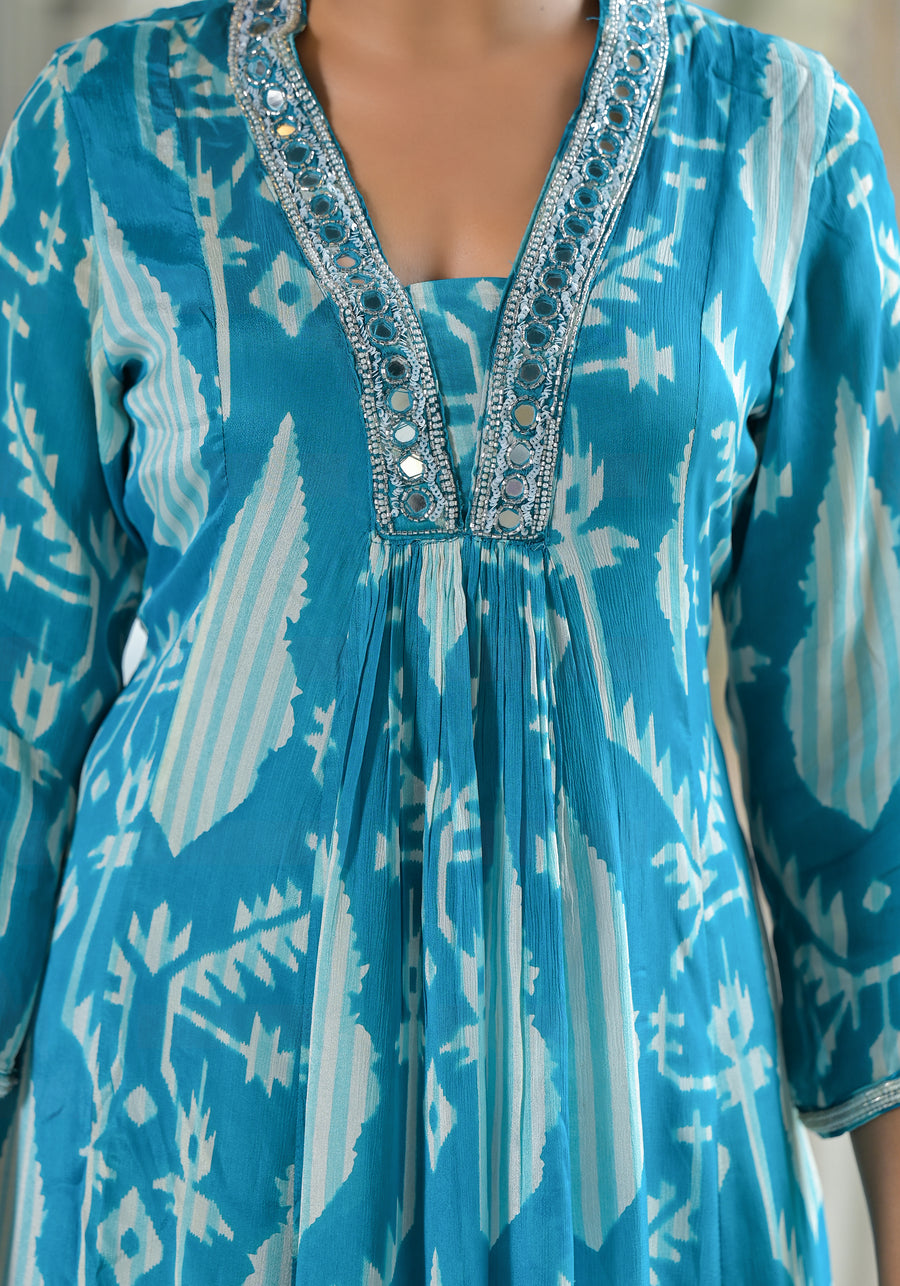 Aqua blue gracious suit set