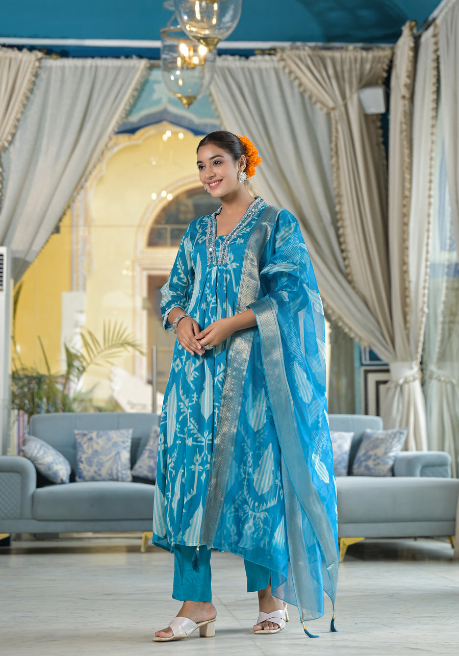 Aqua blue gracious suit set