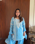 Blue Farshi Lucknowi Suit set