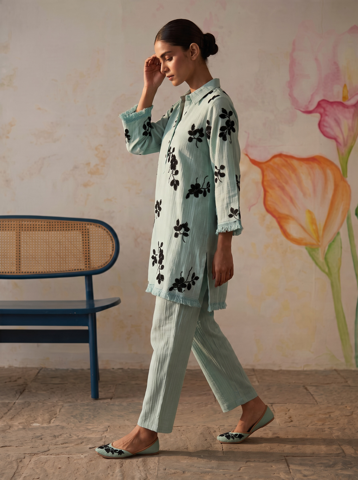 Mint Mogra Co-ord Set
