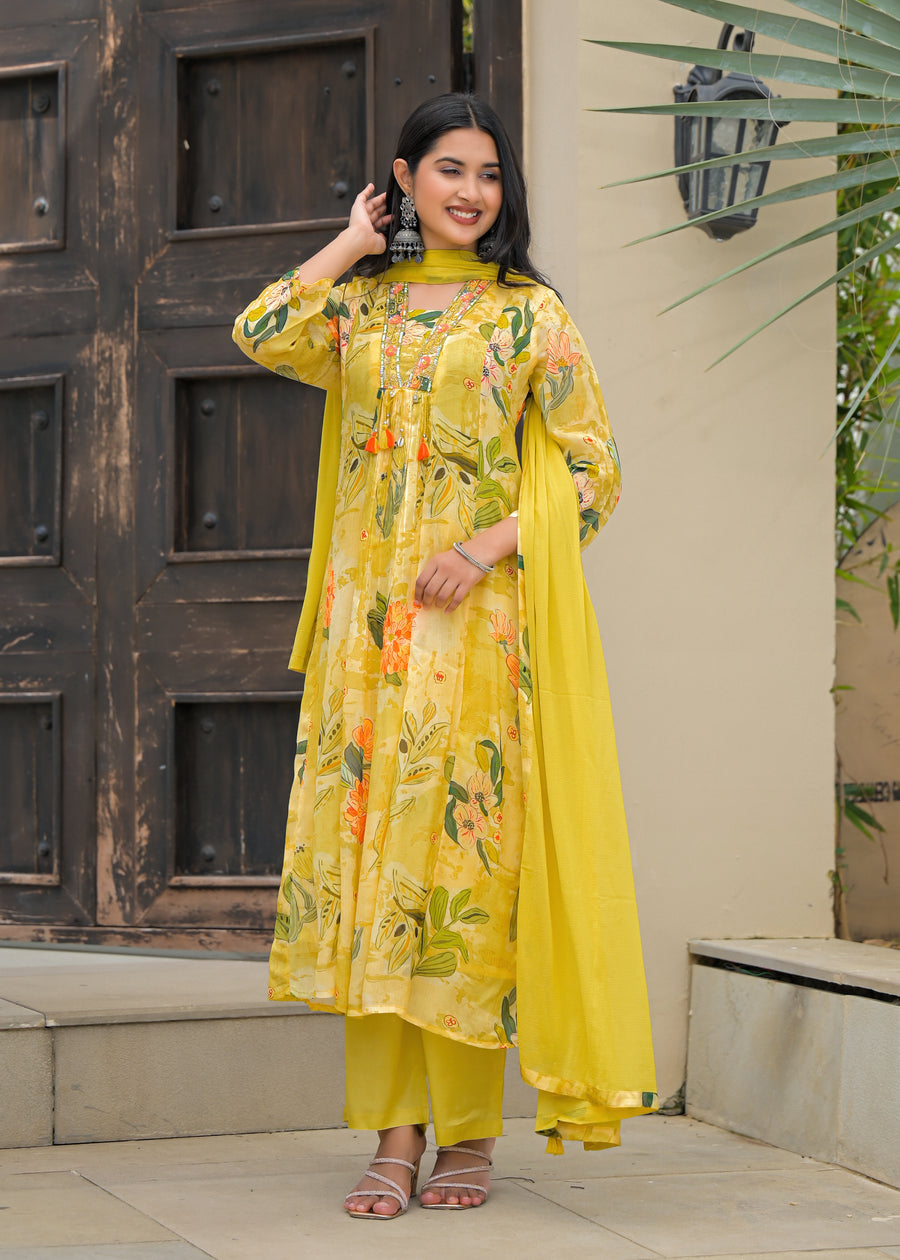 Daffodil yellow suit set
