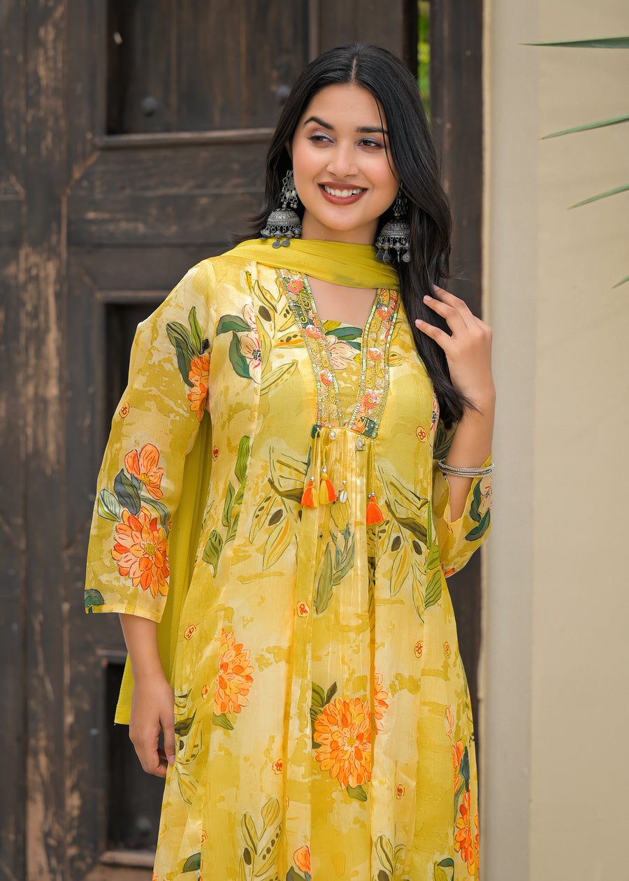 Daffodil yellow suit set