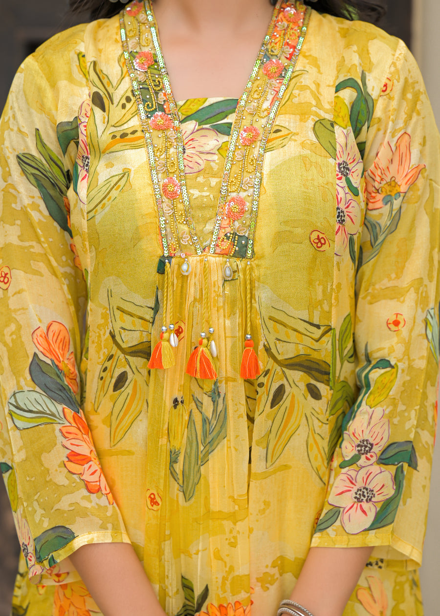 Daffodil yellow suit set