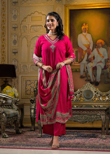 Pink chatak anarkali suit set