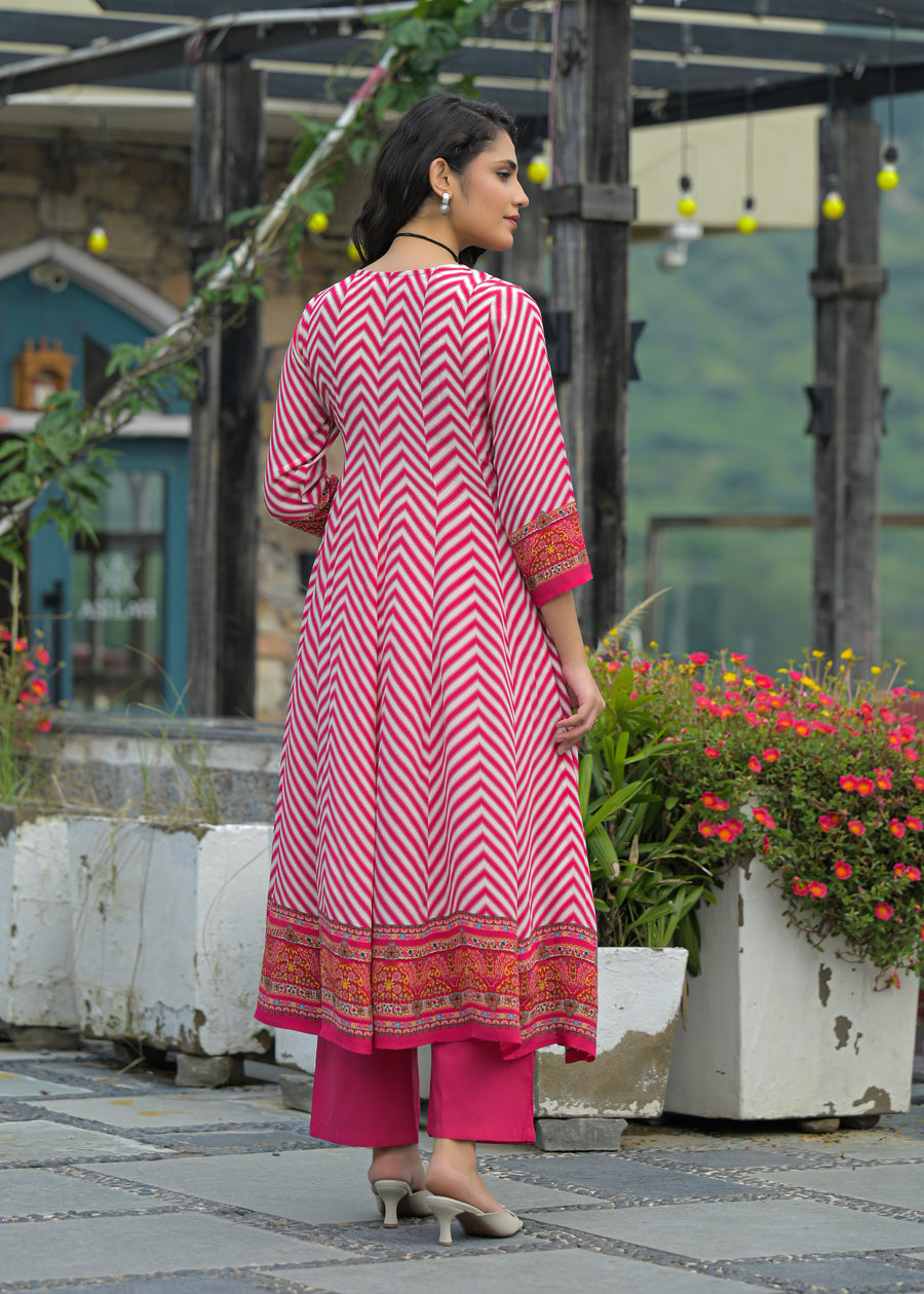Rani pink anarkali suit set