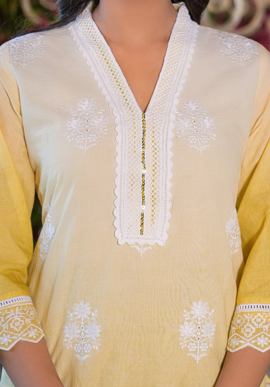 Yellow mellow ombre suit set