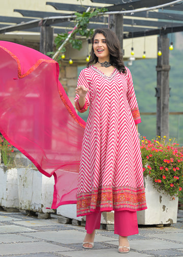 Rani pink anarkali suit set