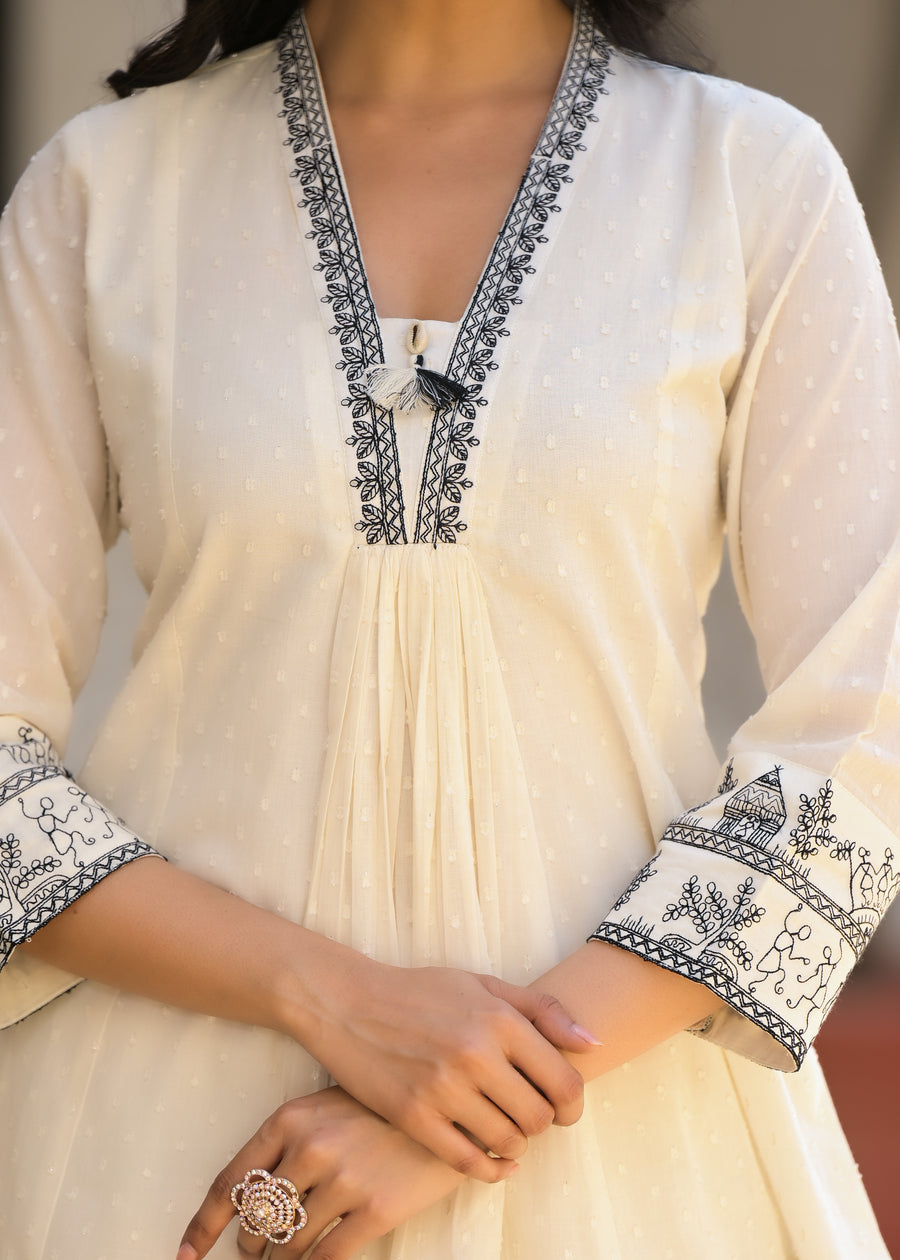 Ivory White embroidery coord set