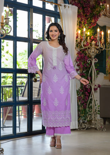Iris purple ombre suit set