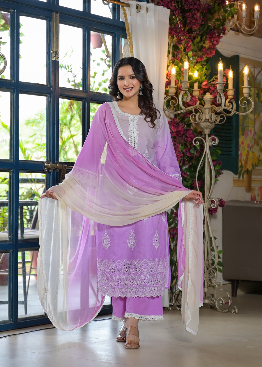 Iris purple ombre suit set