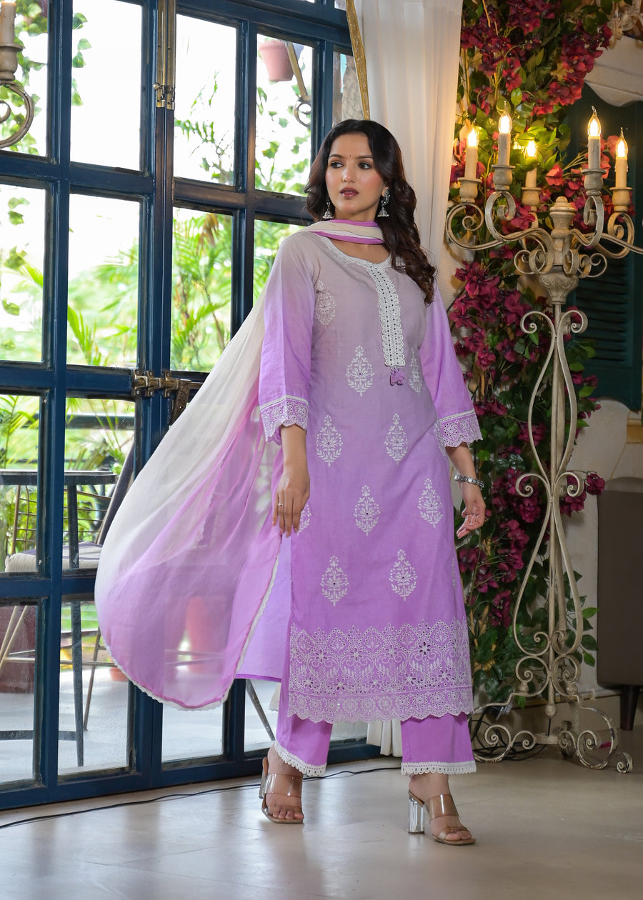 Iris purple ombre suit set