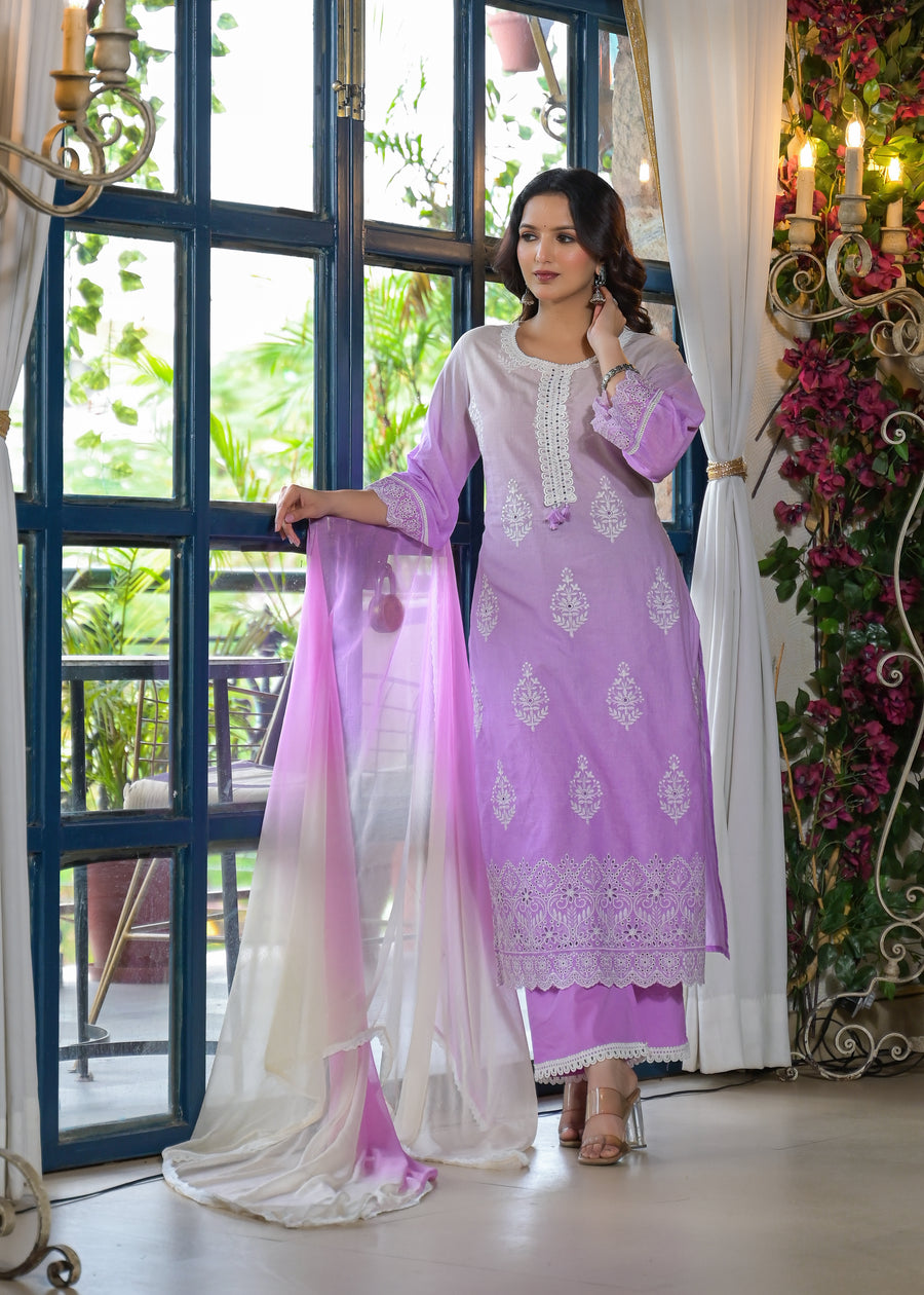 Iris purple ombre suit set