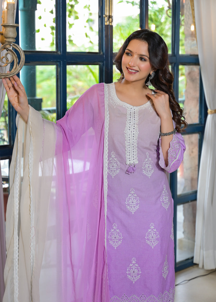 Iris purple ombre suit set