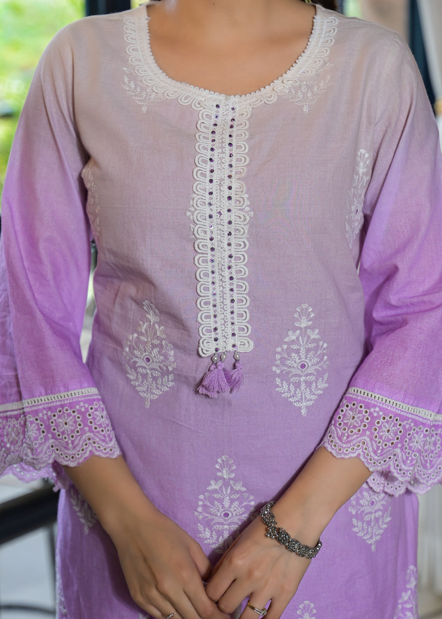 Iris purple ombre suit set