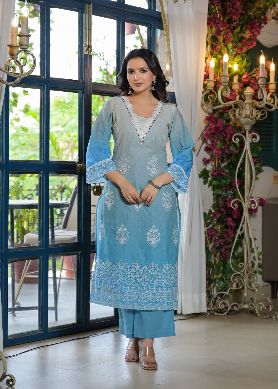 Candy blue ombre suit set