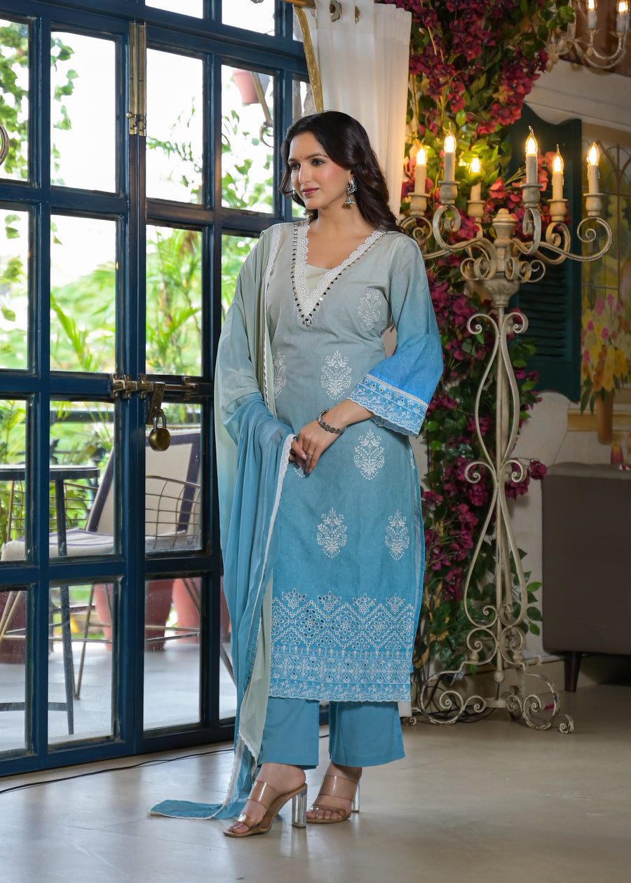 Candy blue ombre suit set