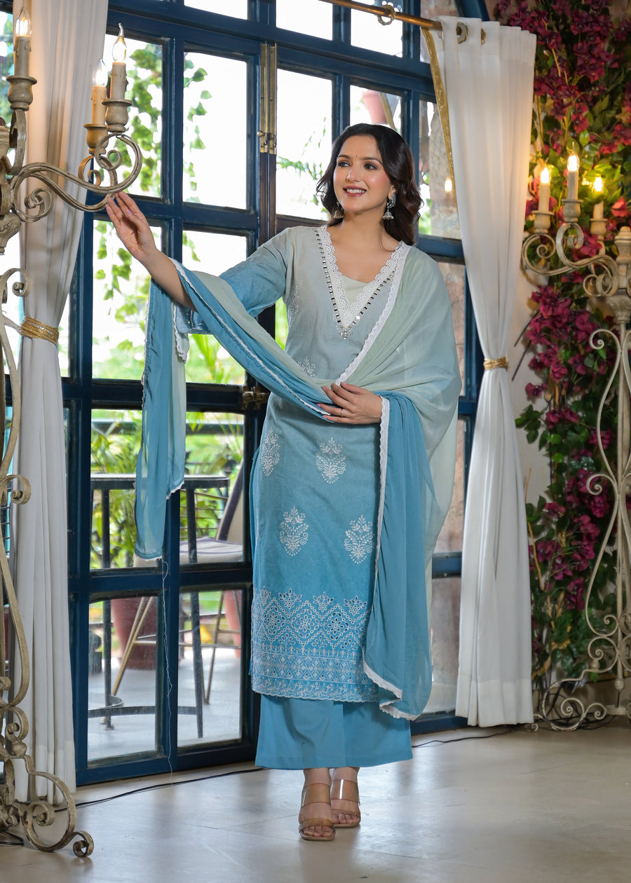 Candy blue ombre suit set