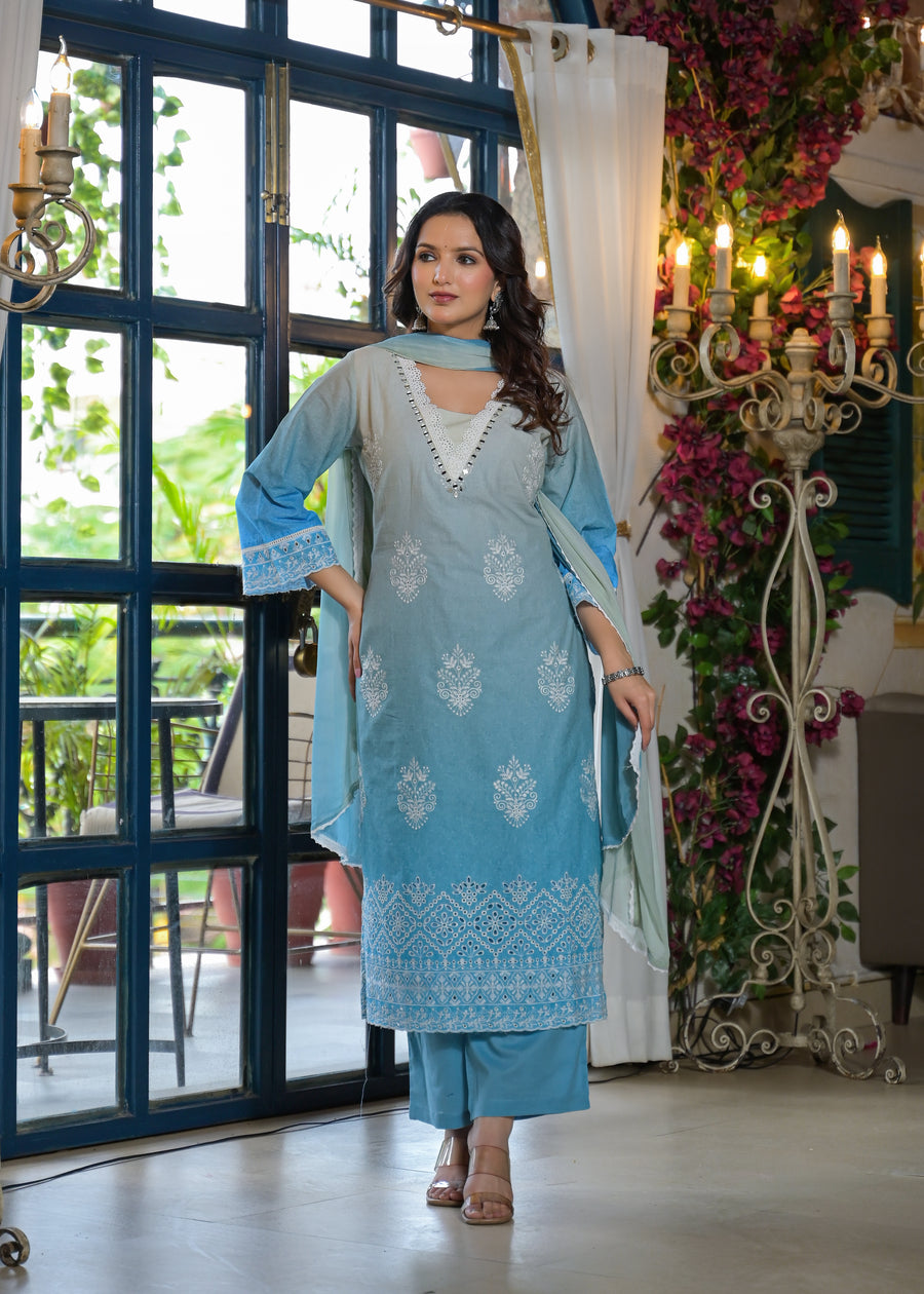 Candy blue ombre suit set