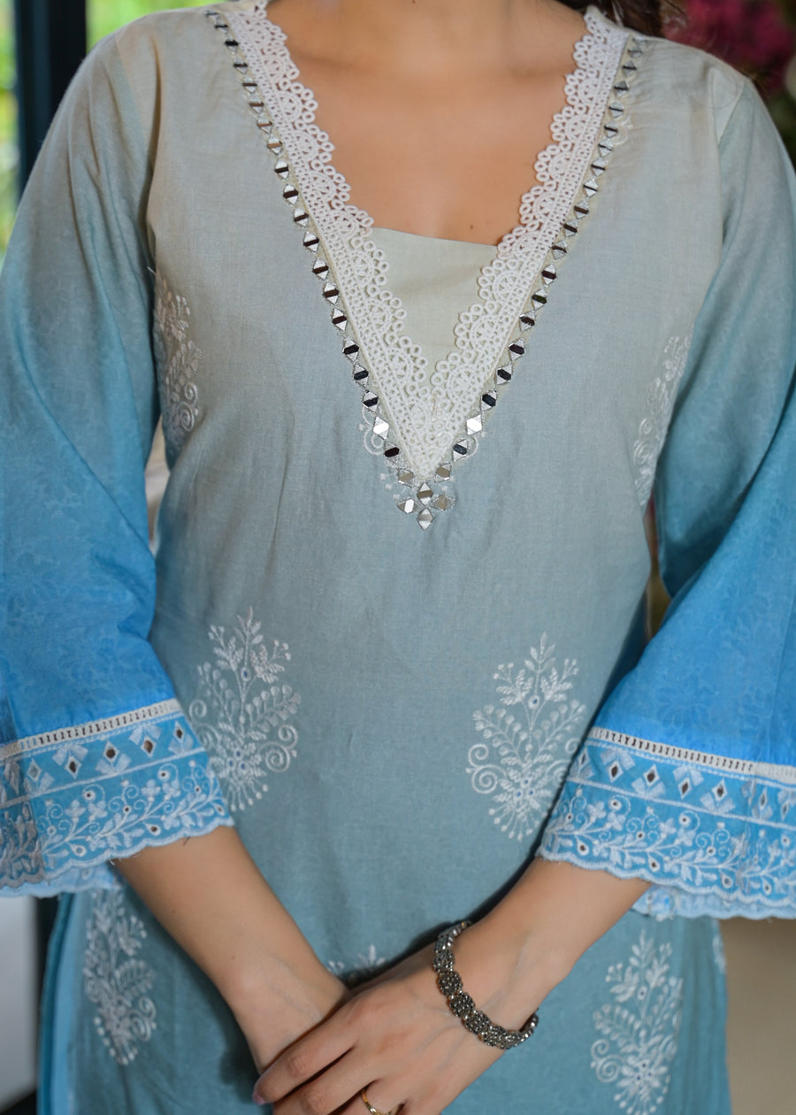 Candy blue ombre suit set