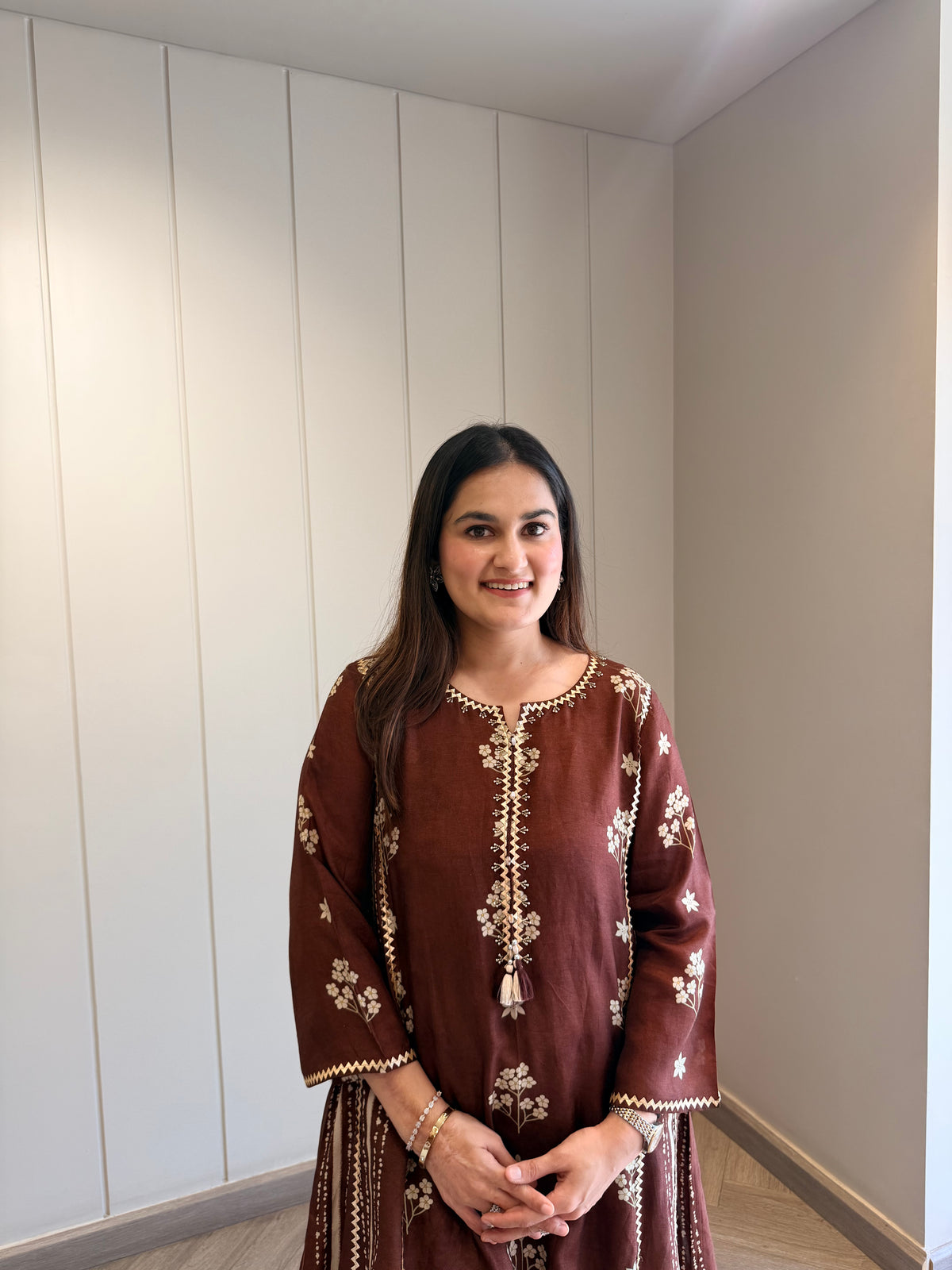 Mocha Mehfil Boota Co-ord Set