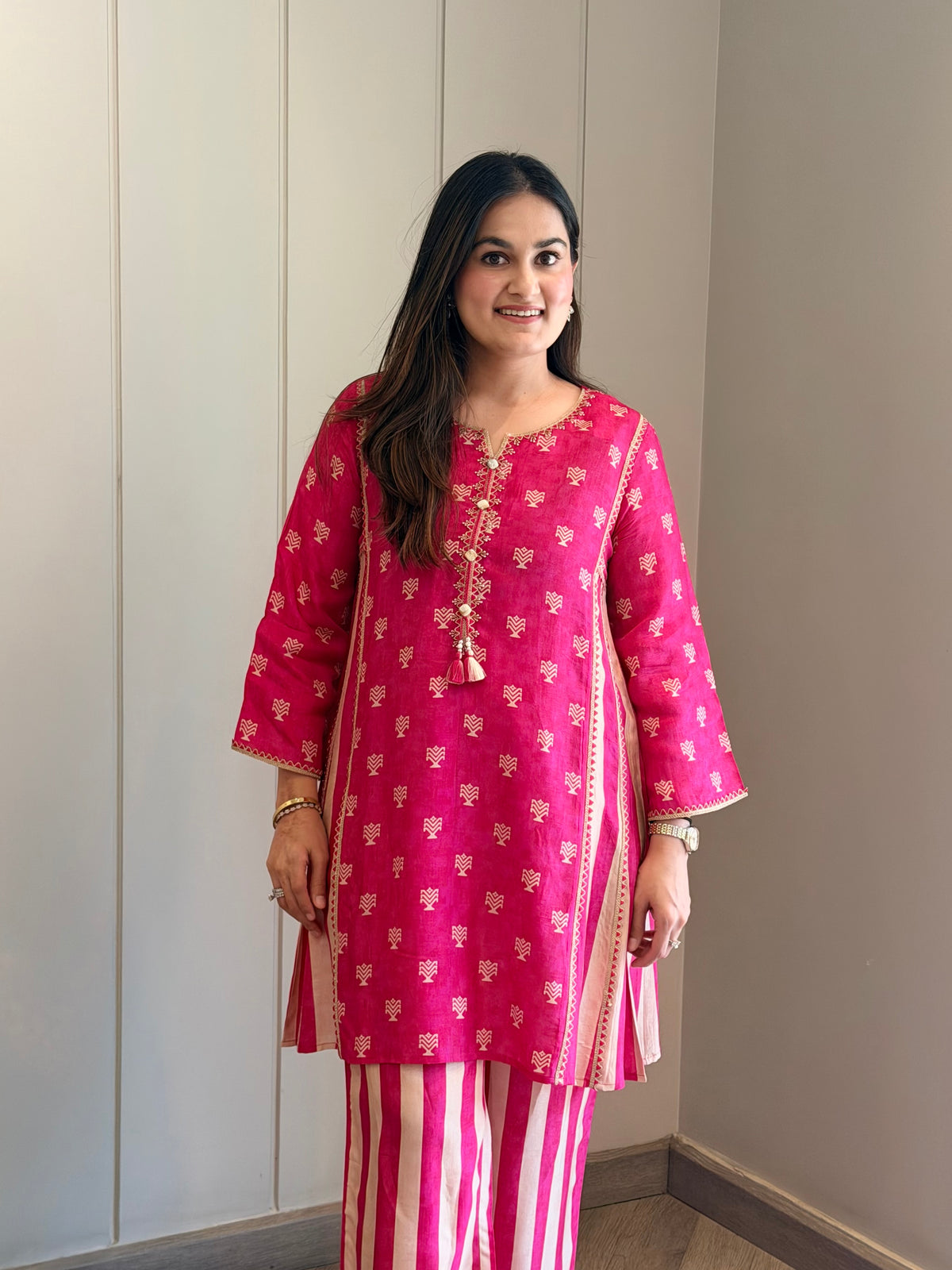 Gulaabi Noor Boota Co-ord Set