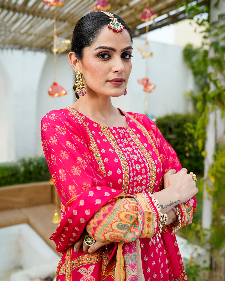 Pink begum suit set