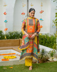 Mashnoor Mustard Floral suit set