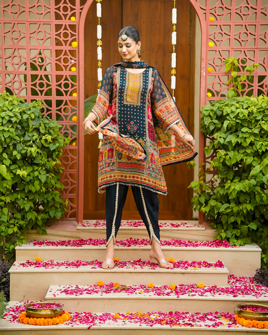 Navy blue noor suit set