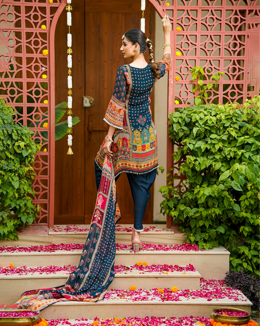 Navy blue noor suit set