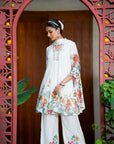 Ivory White floral suit set