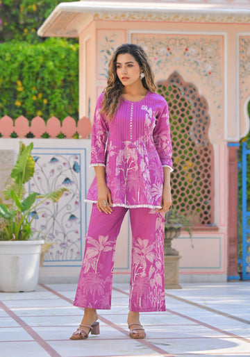 Orchid purple floral coord set