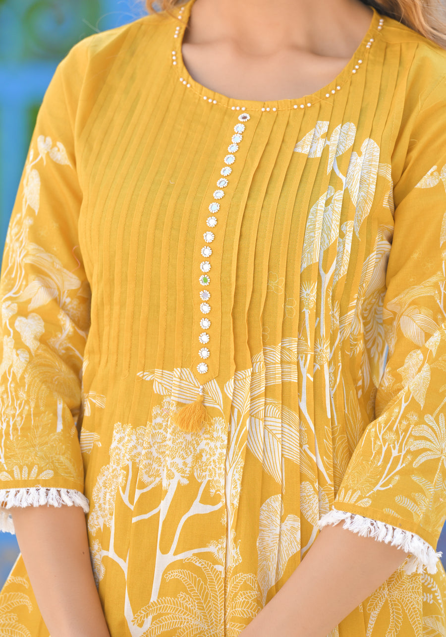 Honey yellow floral coord set