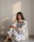 Blue & White Chikankari Suit Set