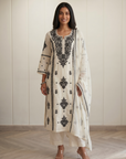 Black & White Chikankari Suit Set